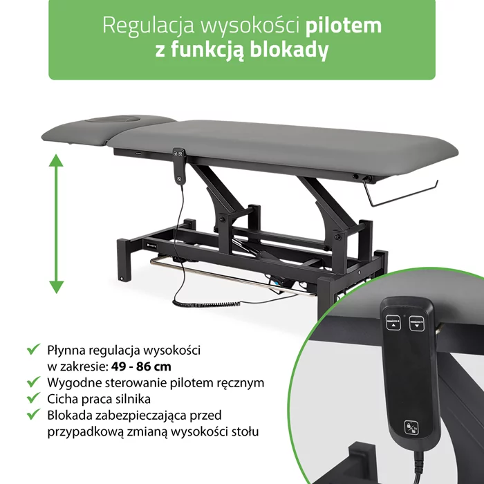 Stół FORTIS 2 ERGO rama sterująca/szaroczarny