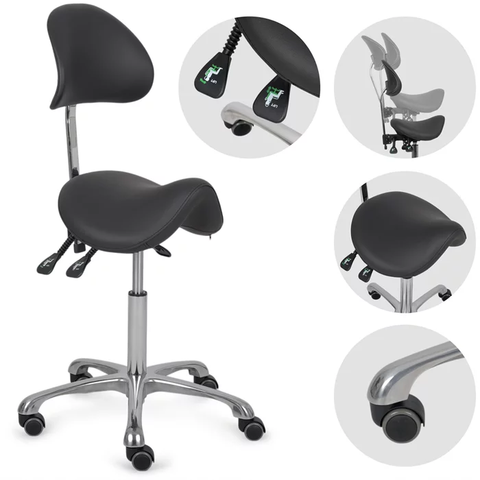 Taboret-siodło z oparciem - DIANA