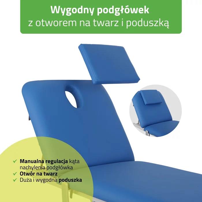 Stół rehabilitacyjny - OPTIMA niebiesko-biały