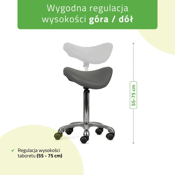 Taboret kosmetyczny / Siodło / - ALMA (szary)