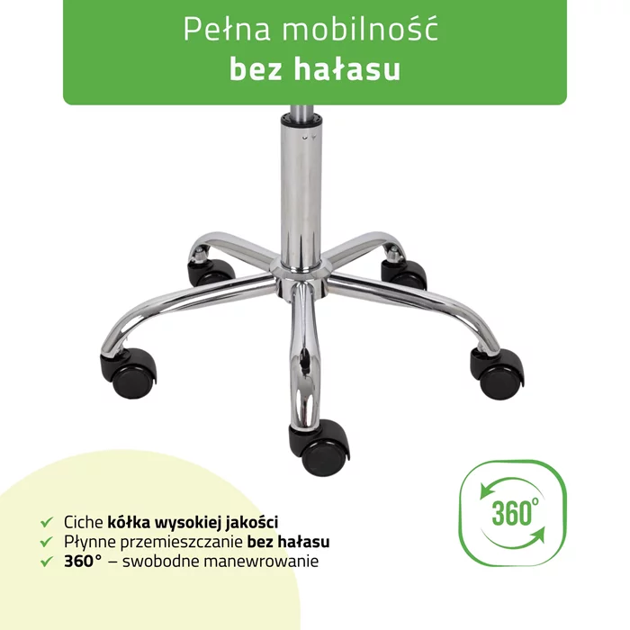 Taboret kosmetyczny na kółkach - TILA - szary
