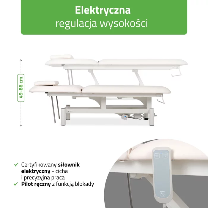Elektryczny stół rehabilitacyjny OPTIMA biały