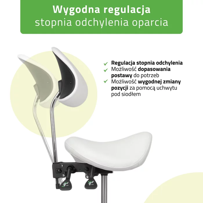 Taboret-siodło z oparciem - DIANA