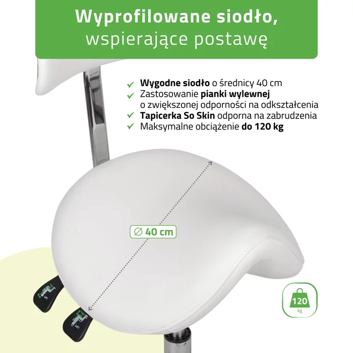 Taboret-siodło z oparciem - DIANA