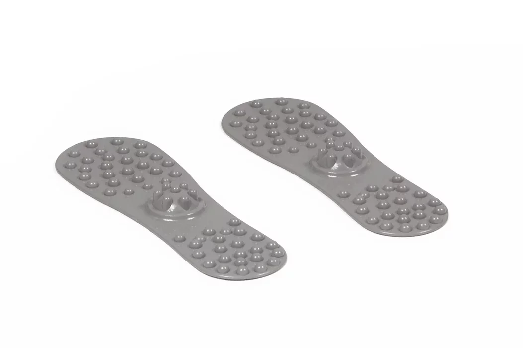 Dwie szare wkładki pod stopy do mankietów