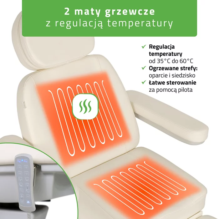 Fotel podgrzewany Luxoria PRO 5 - biały