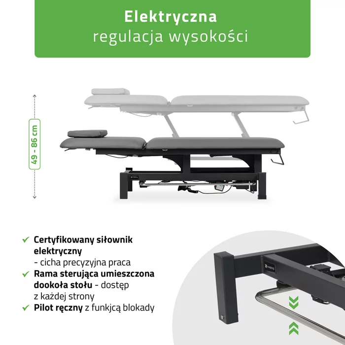 Stół FORTIS 2 (z ramą sterującą/szaro-czarny)