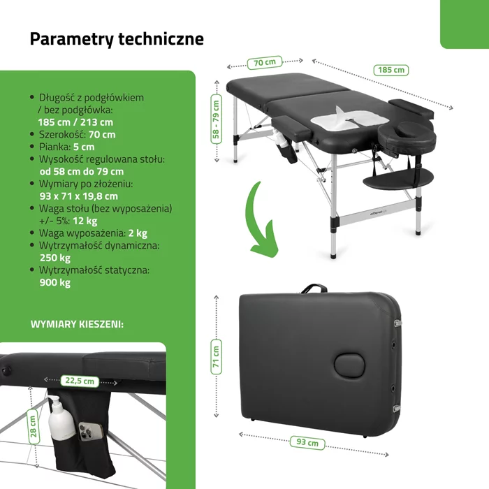 Stół do masażu Aveno-Life - NADIA (70 cm)