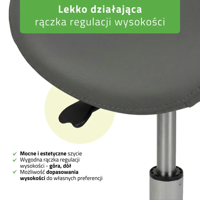 Taboret kosmetyczny / Siodło / - ALMA (szary)