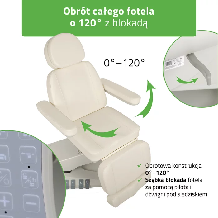 Fotel podgrzewany Luxoria PRO 5 - biały