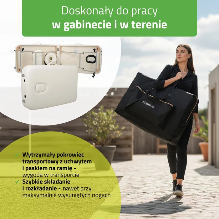 Składany stół do masażu - VERA (biały)