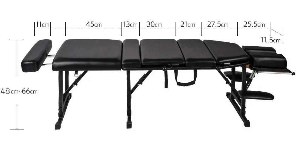 Stół do fizjoterapii ARENA (178 cm) - czarny