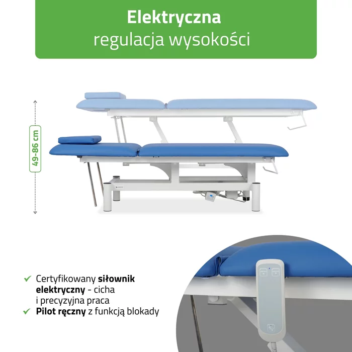 Stół rehabilitacyjny - OPTIMA niebiesko-biały