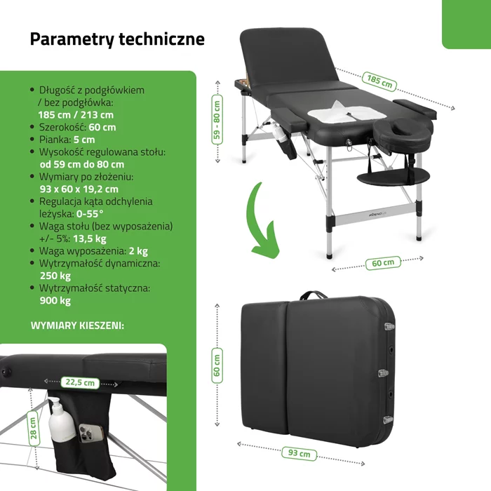 Stół Aveno Life - ADELE (60 cm) - czarny