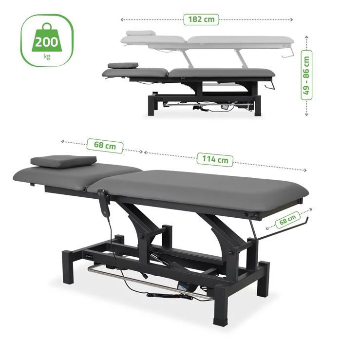 Stół FORTIS 2 (z ramą sterującą/szaro-czarny)