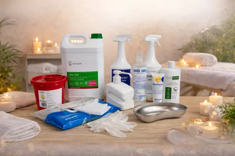 blog - Jak dobrać środki do dezynfekcji, czystości i ochrony skóry w gabinecie masażu lub SPA?