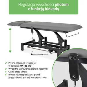 Stół FORTIS 2 ERGO rama sterująca/szaroczarny