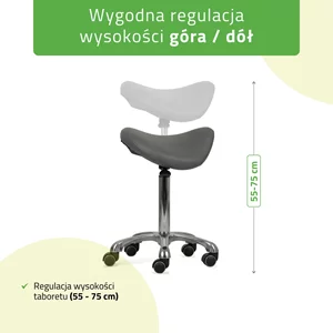 Taboret kosmetyczny / Siodło / - ALMA (szary)