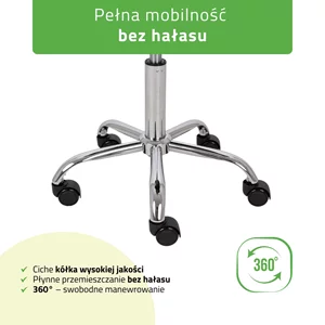 Taboret kosmetyczny na kółkach - TILA - szary