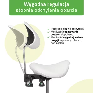 Taboret-siodło z oparciem - DIANA