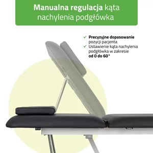 Stół rehabilitacyjny - OPTIMA (czarno-biały)