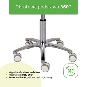 Taboret siodłowy, kosmetyczny - LILA - szary