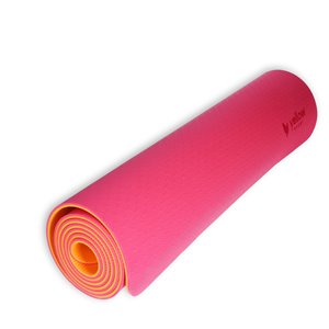 Mata do jogi TPE pomarańczowo-różowa (183x61)