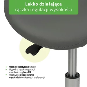 Taboret kosmetyczny / Siodło / - ALMA (szary)