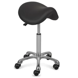 Taboret kosmetyczny, siodło - ALMA (czarny)