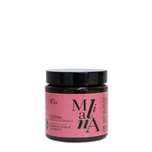 Bursztynowy słoiczek z różową etykietą