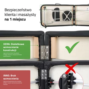 Składany stół do masażu - VERA (czarny)