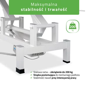 Stół FORTIS 2 (z pilotem / szaro-biały)