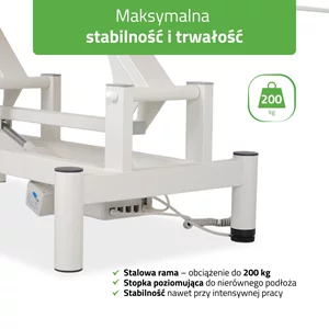 Stół rehabilitacyjny - OPTIMA niebiesko-biały