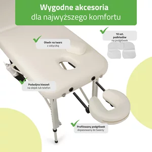 Składany stół do masażu - VERA (biały)